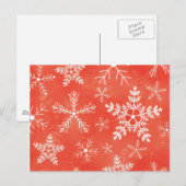 Rood en wit Snowflake Patroon Briefkaart (Voorkant / Achterkant)