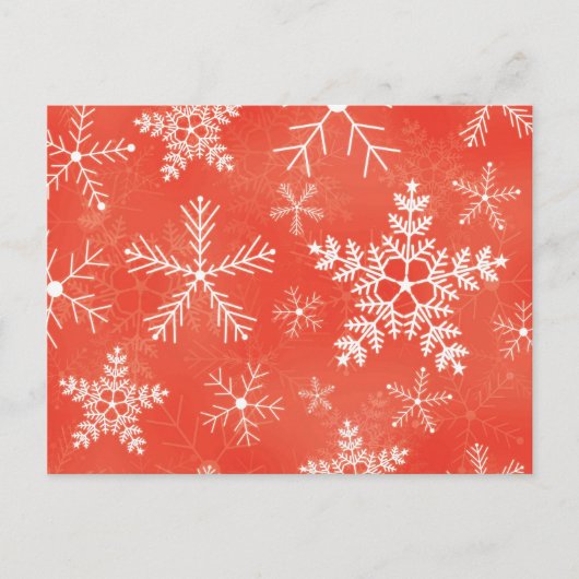Rood en wit Snowflake Patroon Briefkaart (Voorkant)