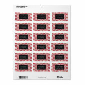 Rood en wit Snowflake Patroon Etiket (Full Sheet)