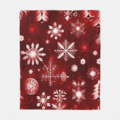 Rood en wit Snowflake patroon Fleece Deken (Voorkant)
