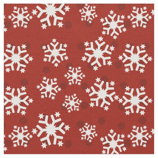 Rood en wit Snowflake Patroon Stof (Close Up)
