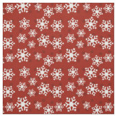 Rood en wit Snowflake Patroon Stof (Swatch)
