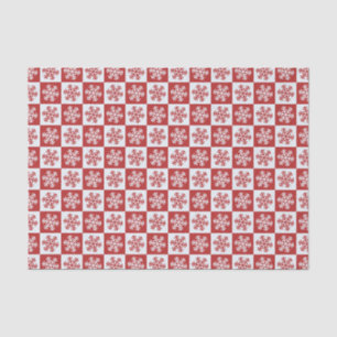 Rood en wit Snowflake Pattern Merry Kerstry Tissuepapier
