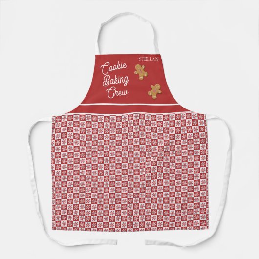 Rood en wit Snowflake Schort (Voorkant)