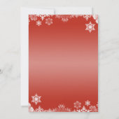 Rood en wit Snowflake Weddenschap Kaart (Achterkant)