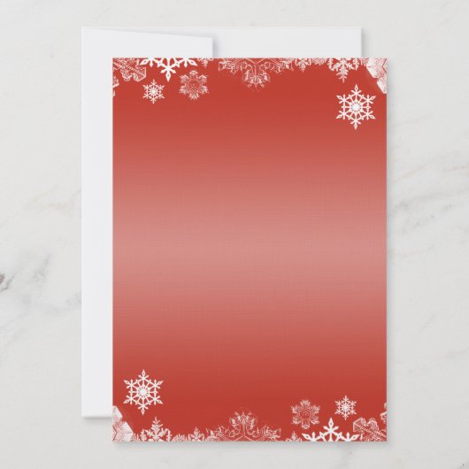 Rood en wit Snowflake Weddenschap Kaart (Achterkant)