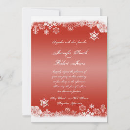 Rood en wit Snowflake Weddenschap Kaart