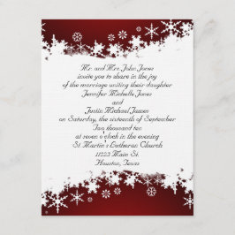 Rood en wit Snowflake Weddenschap Kaart