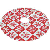 Rood en wit Snowflakes Patroon kerst Kerstboom Rok (Gekanteld)
