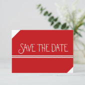 Rood en wit sparen de Datum Save The Date (Staand voorkant)