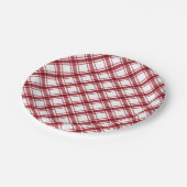 Rood en wit speldenstang papieren bordje (Gekanteld)