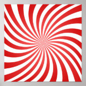 Rood en wit spiraalpatroon - Gods vingerafdruk Poster (Voorkant)