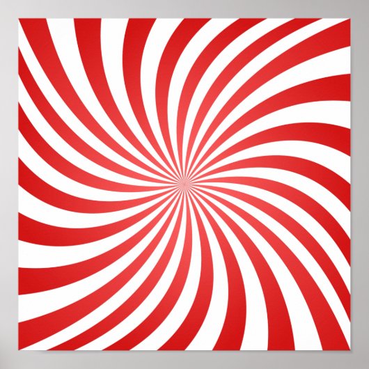 Rood en wit spiraalpatroon - Gods vingerafdruk Poster (Voorkant)