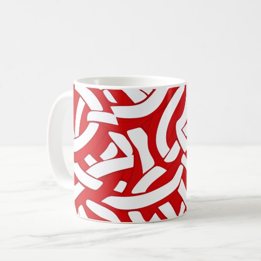 💫 Rood en wit Spiralé 🎨 Koffiemok (Voorkant links)