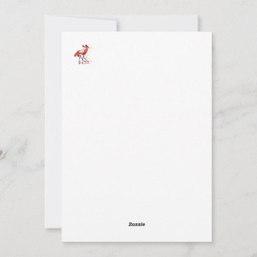 Rood en wit staafvogels naadloos patroon feestdagenkaart (Achterkant)