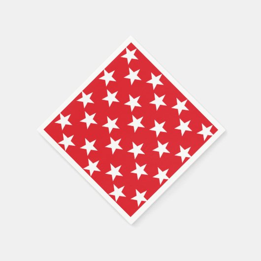 Rood en Wit Ster Print Papieren servetten (Hoek)