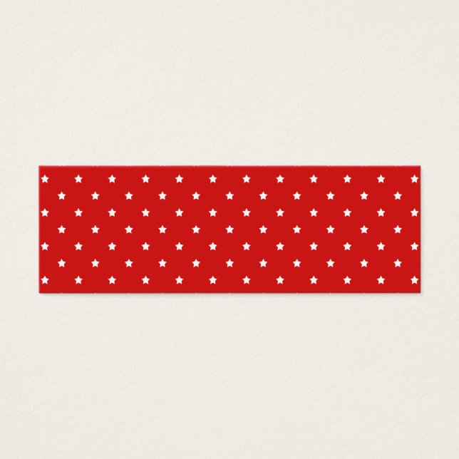 Rood en wit sterrenpatroon. mini visitekaartjes (Voorkant)