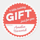 Rood en wit  Stijlfeestdag Gift Sticker (Voorkant)