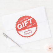 Rood en wit  Stijlfeestdag Gift Sticker (Envelop)