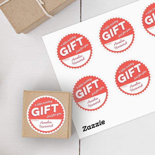 Rood en wit  Stijlfeestdag Gift Sticker