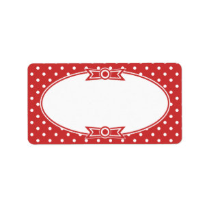 Rood en wit Stip bliksetiket Etiket
