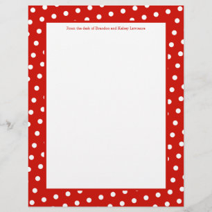Rood en wit Stip Stationery met Handtekening Tekst