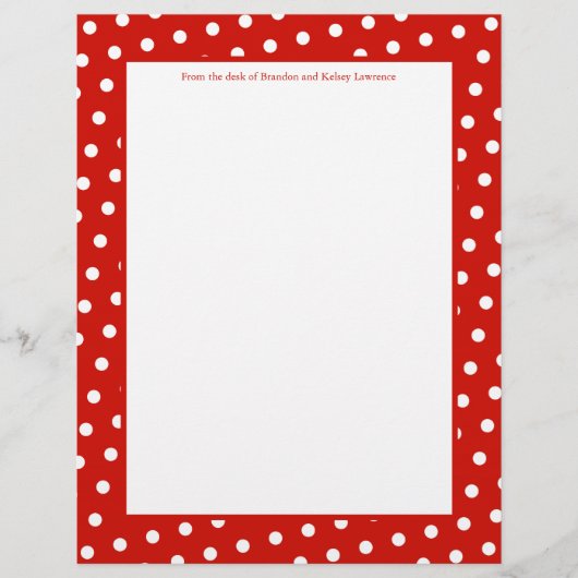 Rood en wit Stip Stationery met Handtekening Tekst (Voorkant)