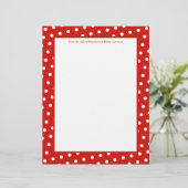 Rood en wit Stip Stationery met Handtekening Tekst (Staand voorkant)