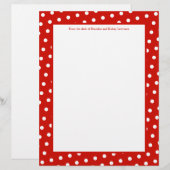 Rood en wit Stip Stationery met Handtekening Tekst (Voorkant / Achterkant)