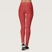 Rood en wit stippen modern stijlvol trendy patroon leggings (Achterkant)