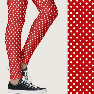 Rood en wit stippen modern stijlvol trendy patroon leggings