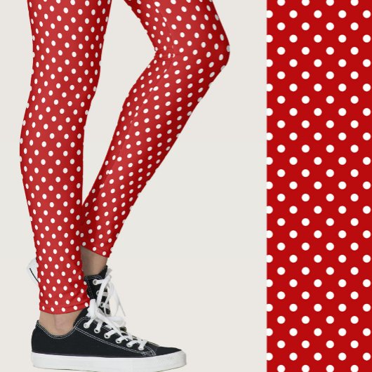 Rood en wit stippen modern stijlvol trendy patroon leggings