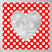 Rood en Wit Stippenhart Foto Poster (Voorkant)