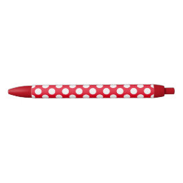 Rood en Wit Stippenpatroon Blauwe Inkt Pen