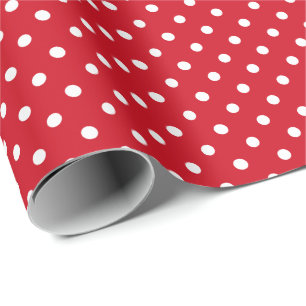 Rood en wit stippenpatroon cadeaupapier