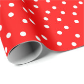 Rood en Wit Stippenpatroon Inpakpapier (Rol Hoek)