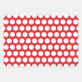 Rood en wit stippenpatroon inpakpapier vel (Voorkant 3)