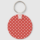 Rood en wit stippenpatroon sleutelhanger (Voorkant)