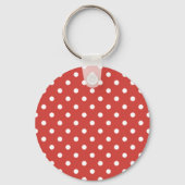Rood en wit stippenpatroon sleutelhanger (Achterkant)