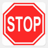 Rood en wit stopteken Sticker (Voorkant)