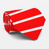 Rood en wit streepjesontwerp stropdas (Opgerold)