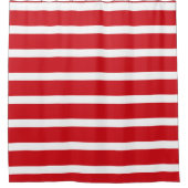 Rood- en wit strempatroon douchegordijn (Voorkant)