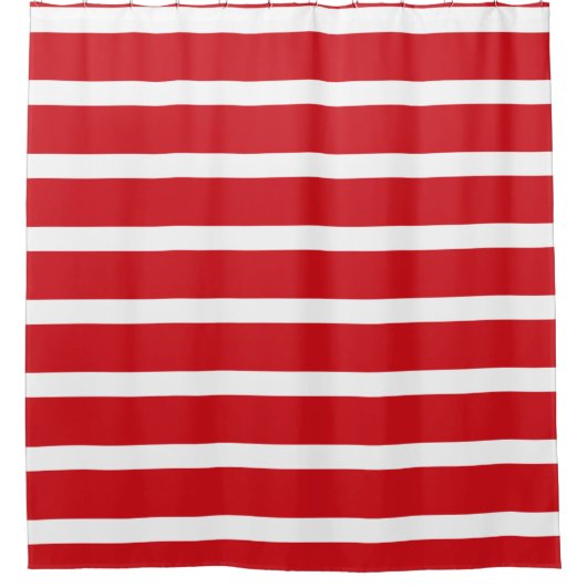 Rood- en wit strempatroon douchegordijn (Voorkant)