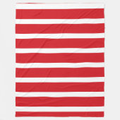 Rood- en wit strempatroon fleece deken (Voorkant)