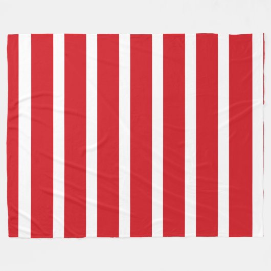 Rood- en wit strempatroon fleece deken (Voorkant (Horizontaal))