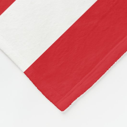 Rood- en wit strempatroon fleece deken (Hoek)