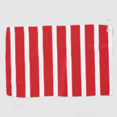 Rood- en wit strempatroon golfhanddoek (Horizontaal)