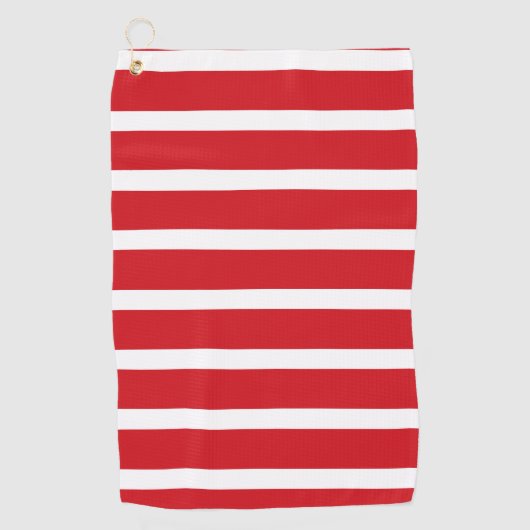 Rood- en wit strempatroon golfhanddoek (Voorkant)