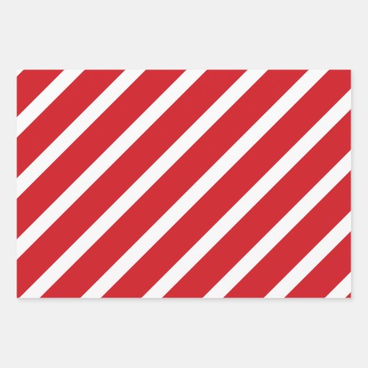 Rood- en wit strempatroon inpakpapier vel (Voorkant 3)