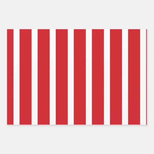 Rood- en wit strempatroon inpakpapier vel (Voorkant)